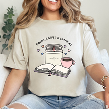 Cargar imagen en el visor de la galería, Books, coffee & candles Playera