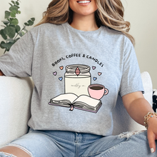 Cargar imagen en el visor de la galería, Books, coffee & candles Playera