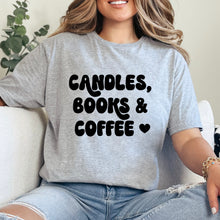 Cargar imagen en el visor de la galería, Candles, books & Coffee Playera