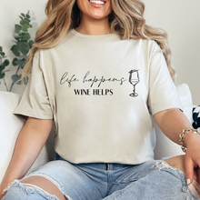 Cargar imagen en el visor de la galería, Life happens, wine helps Playera