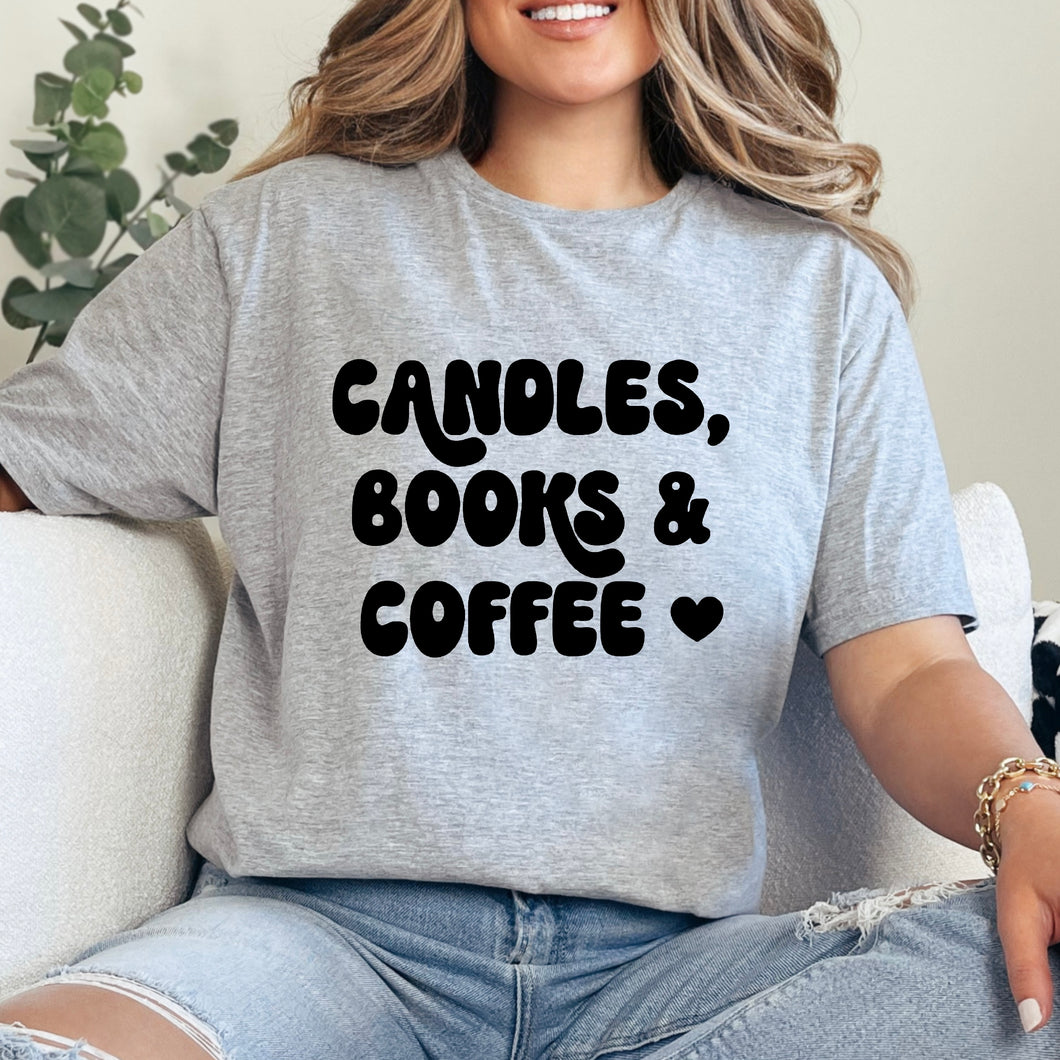Candles, books & Coffee Playera