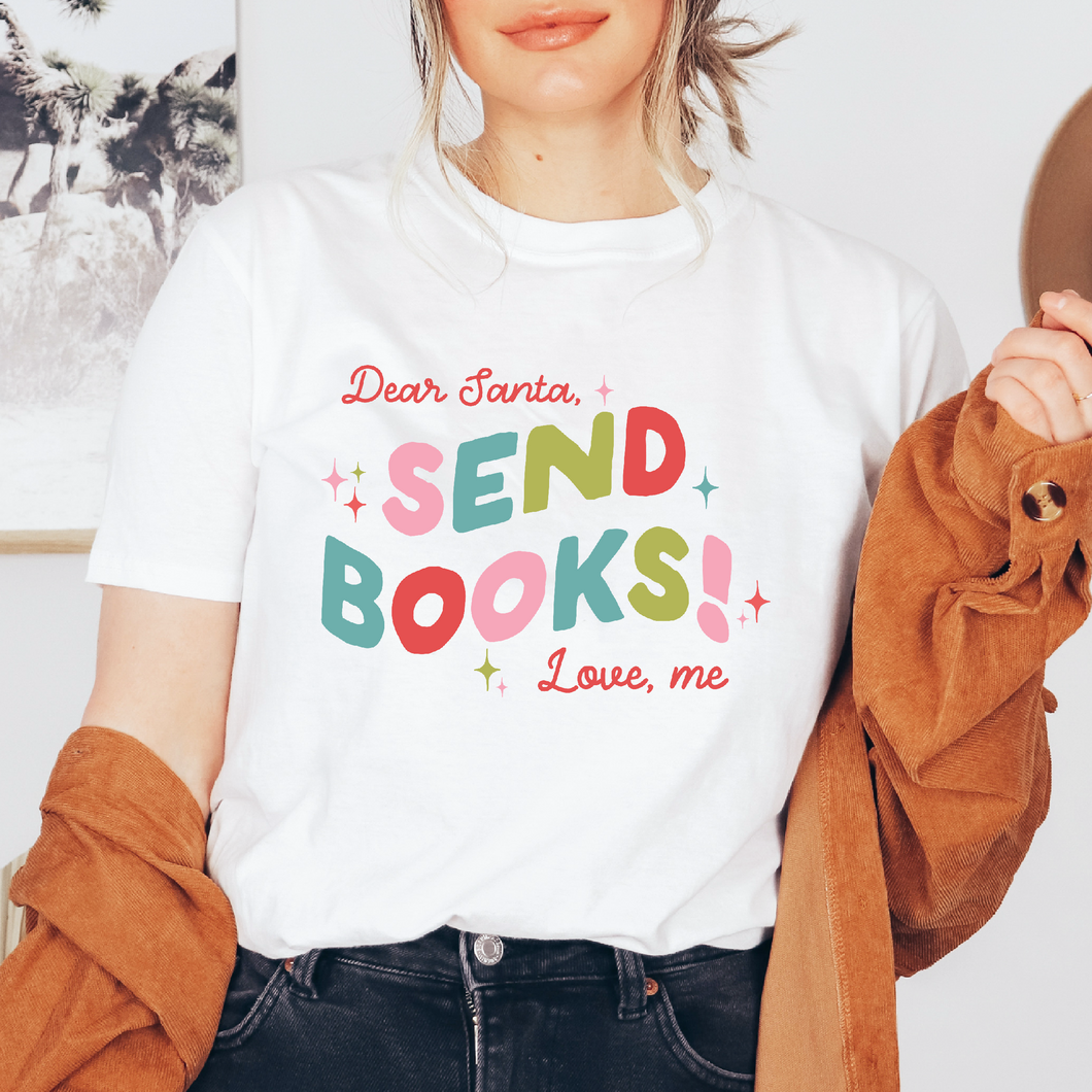 Dear Santa, send books! Playera