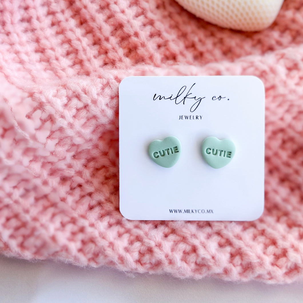 CUTIE -  Conversation Hearts Aretes