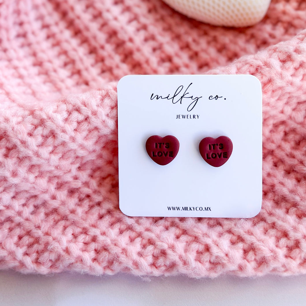 IT'S LOVE - Conversation Hearts Aretes