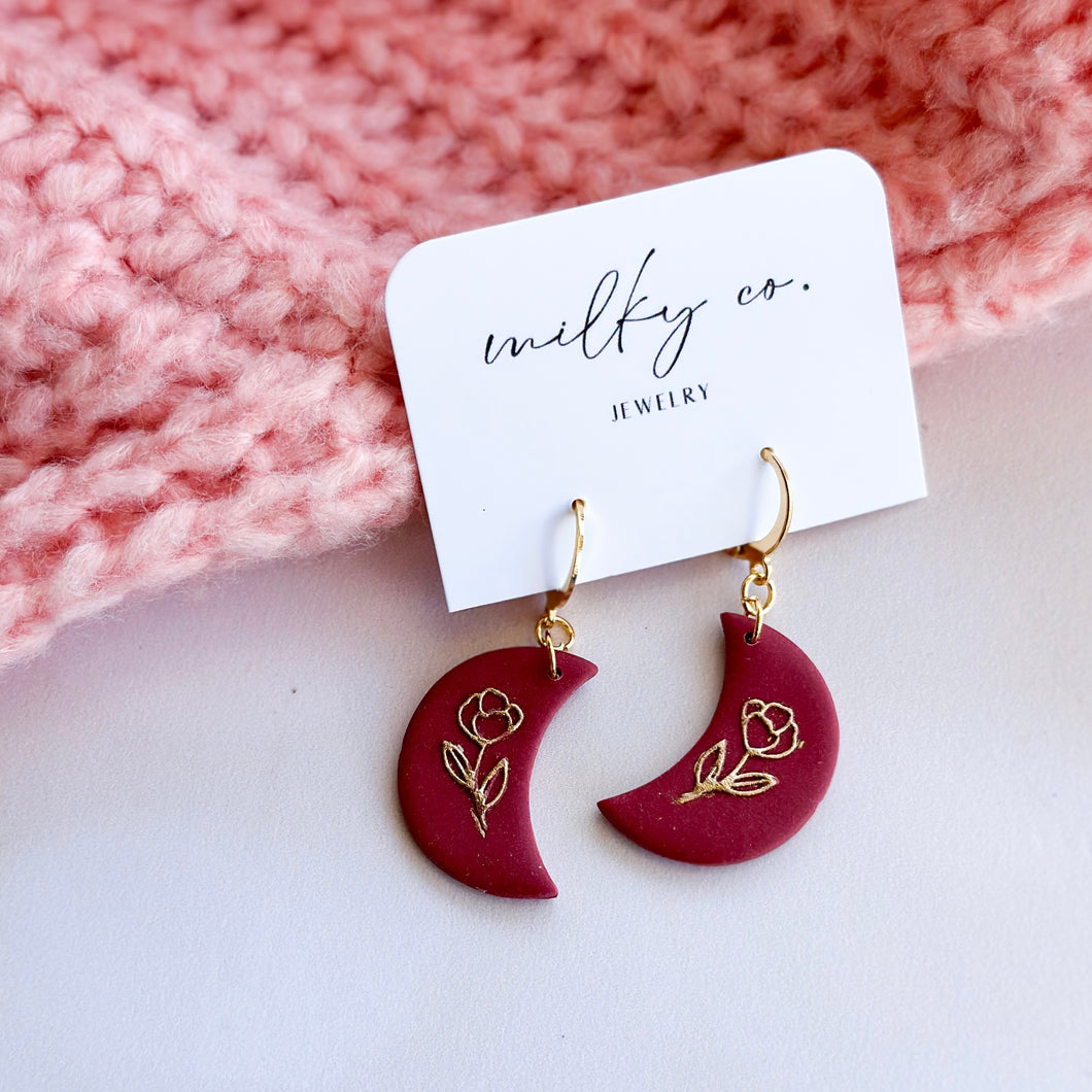 Luna + Golden Flower Aretes